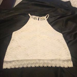 White lace crop top